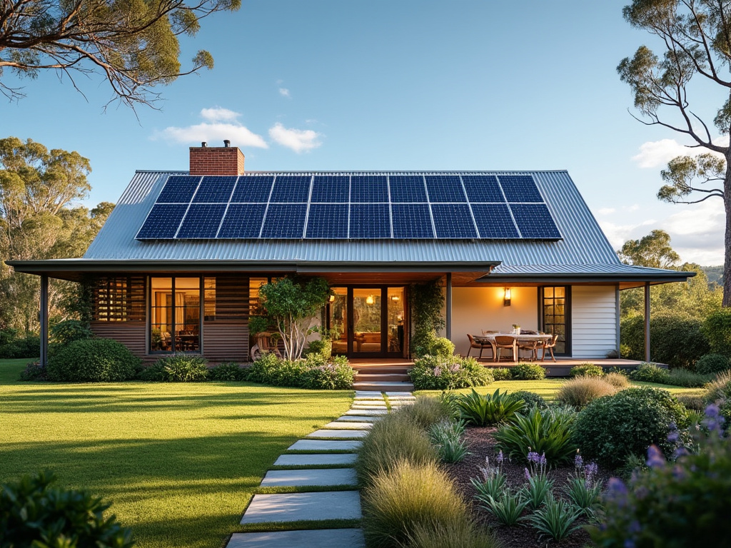 Casa con instalación de placas solares en el techo - AireSolar